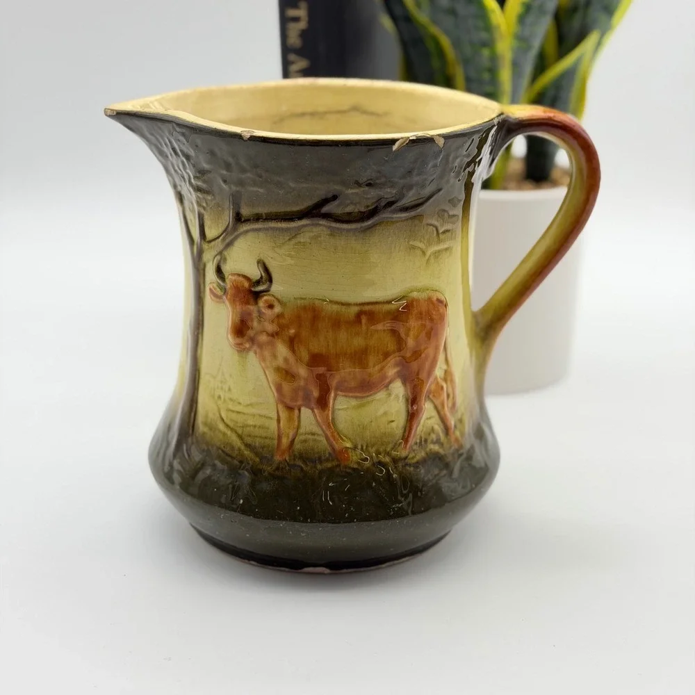 Antique Roseville Cow Pitcher Early 1900s 7.5